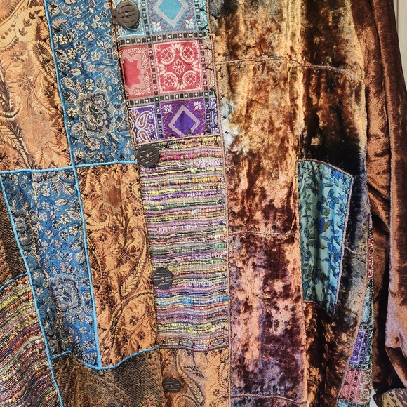 Coldwater Creek Patchwork Velvet Jacket Sz 2X - Picture 3 of 6